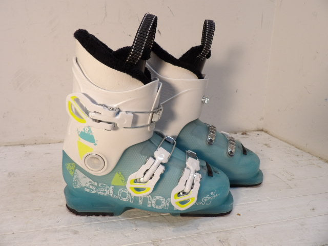 Youth Salomon T3 Size 22.5 Downhill Boots - Teal