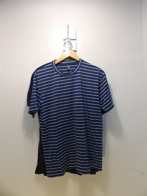Mons Royale Navy Stripes Short Sleeve Shirt - Size L