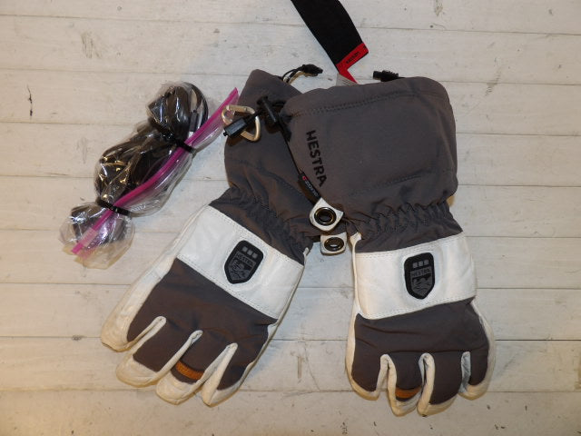 Men's Hestra Gauntlet Size 9 Gloves - White / Grey