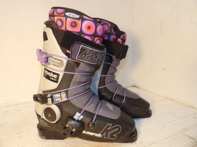 Womens K2 Revolve Pro Size 24.5 Downhill Boots - Grey / Purple
