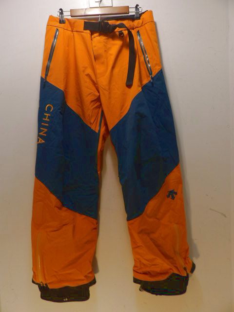 Men's Descente Size Large Orange Pants - Orange / Blue