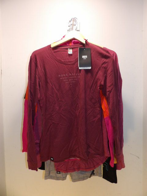 Mons Royale Icon Maroon Long Sleeve - Size S