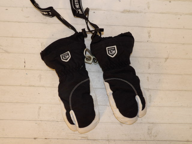 Women's Hestra Leather Size Small Claw Mitt - Black / White