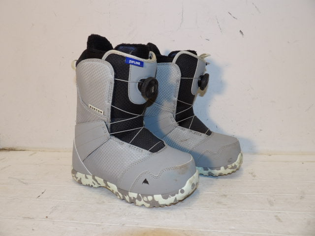 Youth Burton Zipline Size 4.0 Boots - Grey