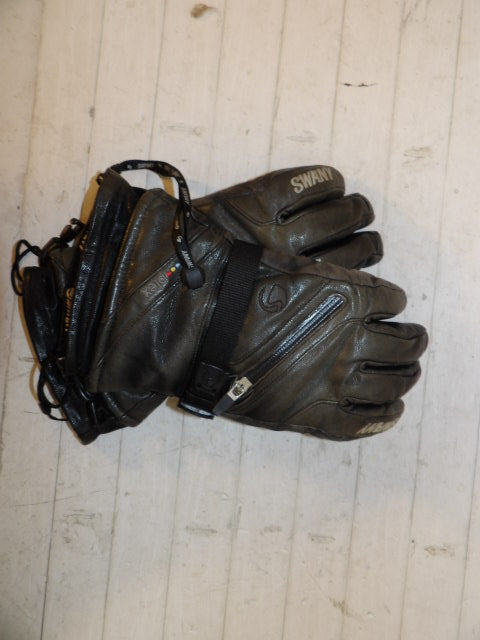 Mens Swany Tri Plex Size Large Black Gloves - Black