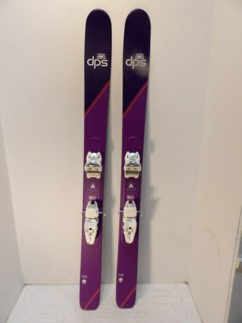 Womens dps Pagoda 106 w/ Marker Squire  Size 155cm Downhill Skis - Purple