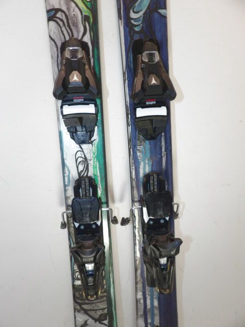 Mens Atomic Bent 100 w/ Strive 13 Size 172cm Downhill Skis - Silver / Green