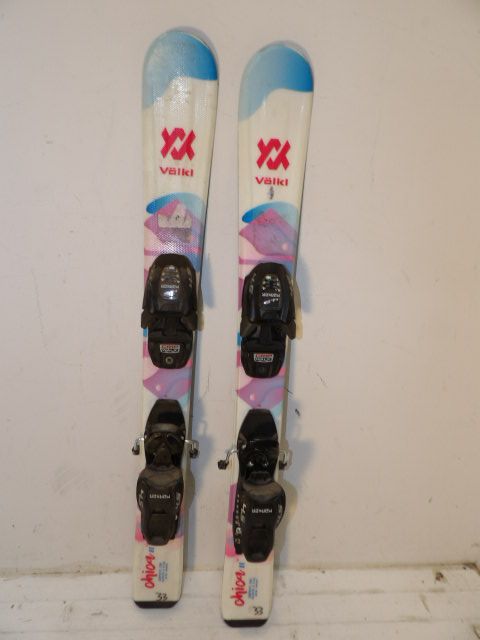 Youth Volkl Chica w/ GW  Size 80cm Kids Skis - White / Purple