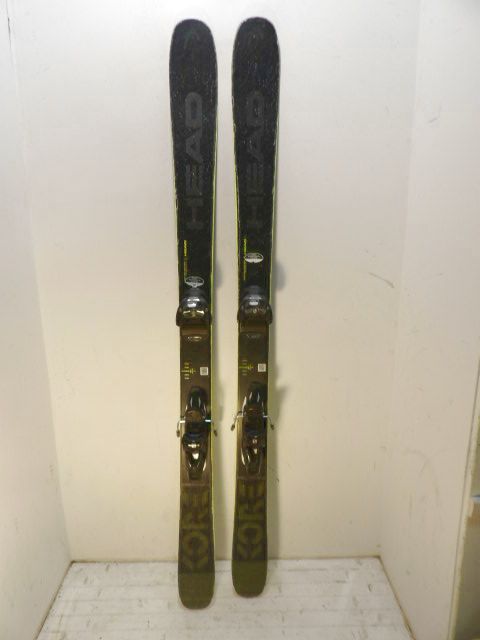Mens Head Kore 93 w/ Warden Size 162cm Downhill Skis - Black / Yellow