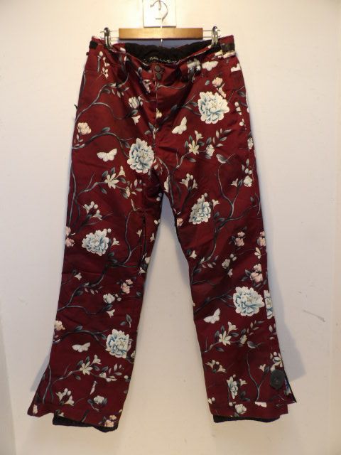 Women's Rojo Snow Culture 20K Size XL Pants - Floral Maroon