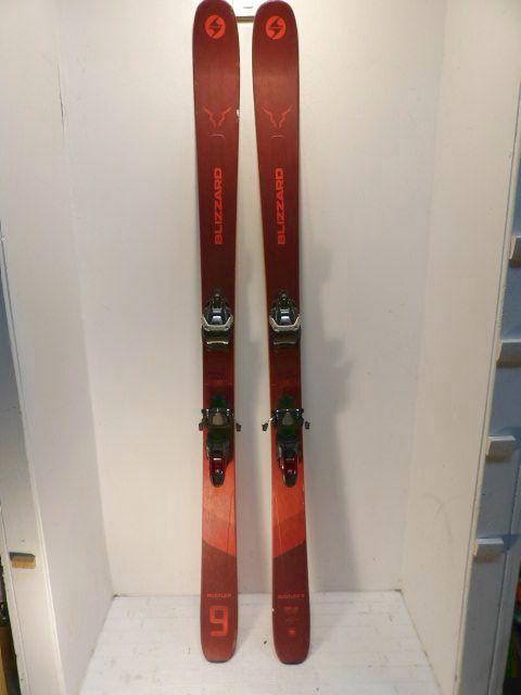 Mens Blizzard Rustler 9 w/ Duke PT Size 188cm AT Skis - Red