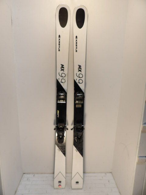 Mens Kastle MX 99 w/ Attack Size 176cm Downhill Skis - Black / White