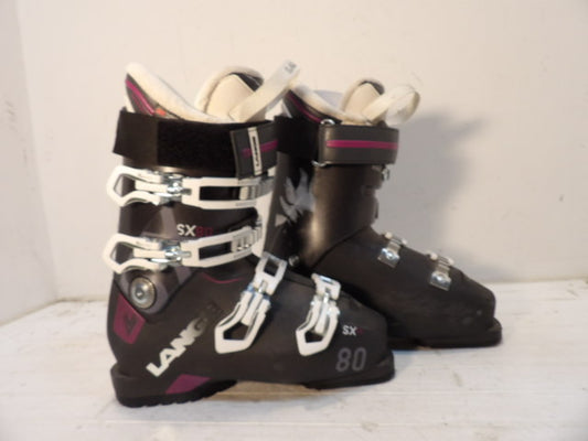 Womens Lange SX 80 Size 24.5 Downhill Boots - Black