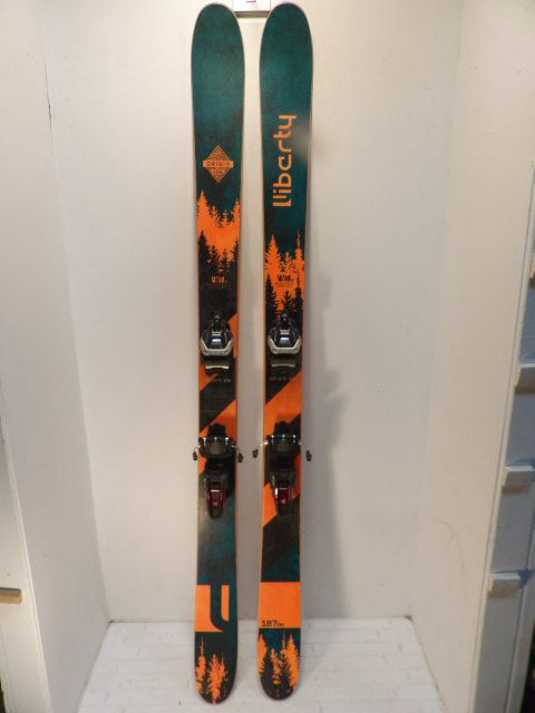 Mens Liberty Origin 106 w/ Marker Duke PT Size 187cm AT Skis - Green / Orange