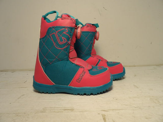 Youth Burton Grom Size 2K Boots - Teal / Pink