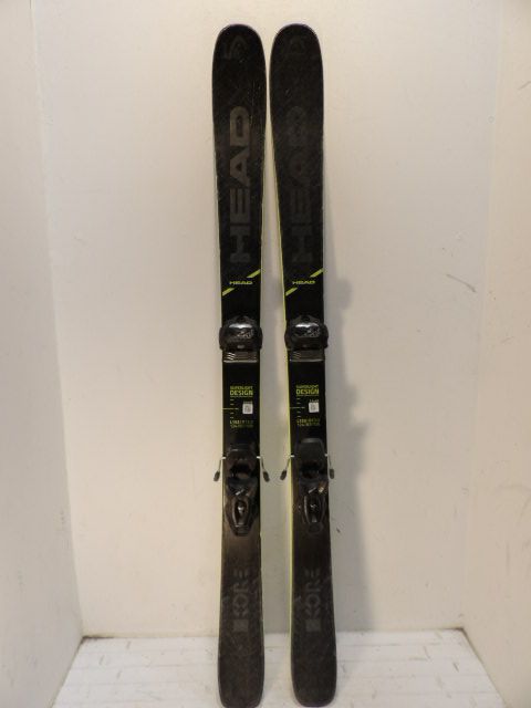 Mens Head Kore 93 w/ Attack 11 Size 153cm Downhill Skis - Black/Yellow
