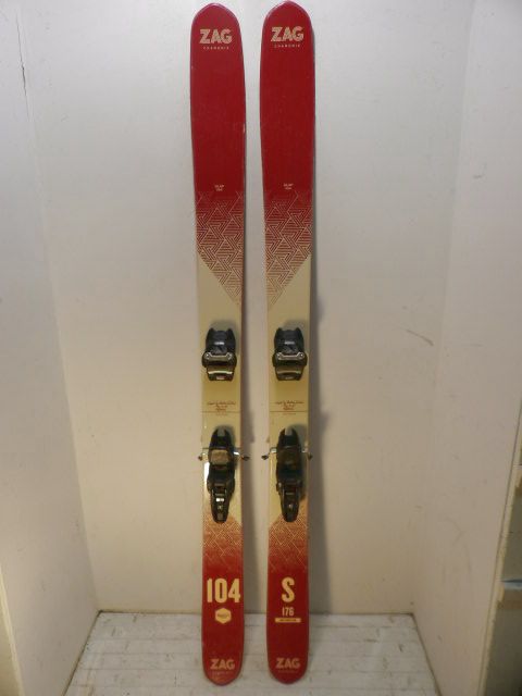 Men's ZAG Slap 104 w/ Squire Size 176cm Downhill Skis - Red / White