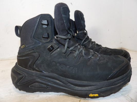 Mens Hoka Size 10.0 Black Boots - Black