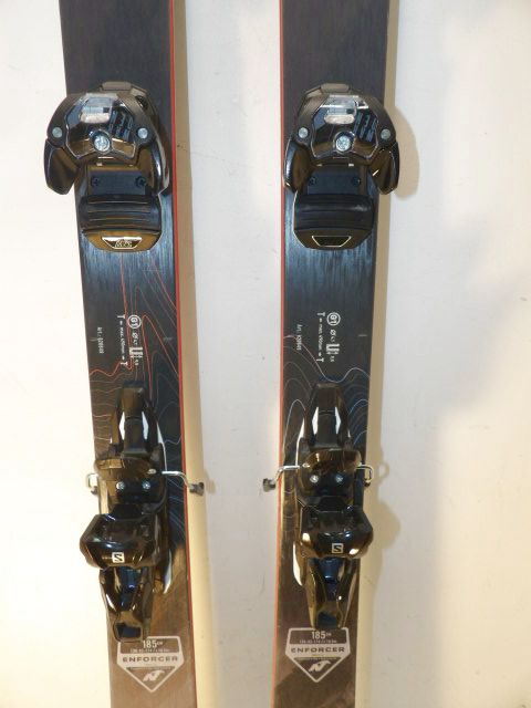 Mens Nordica Enforcer 93 w/ Warden Size 185cm Downhill Skis - Grey / Red