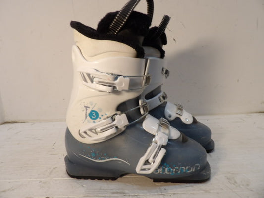 Youth Salomon Size 23.5 T3 Kids Boots - White / Blue