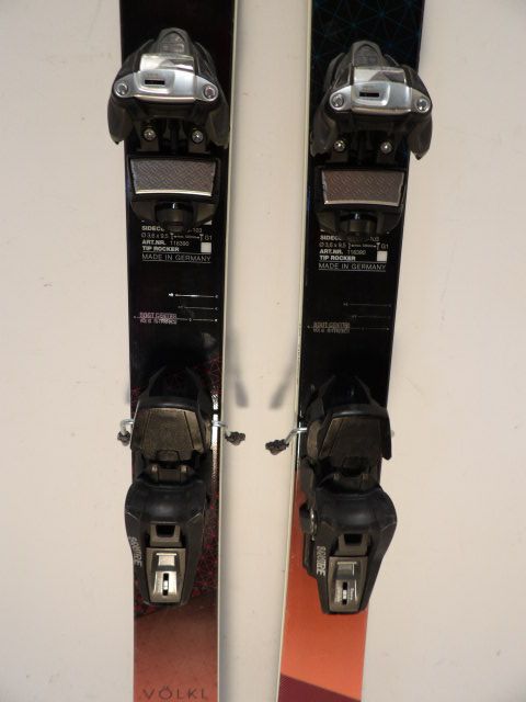 Womens Volkl Yumi w/ Squire  Size 154cm Downhill Skis - Black / Geen / Pink