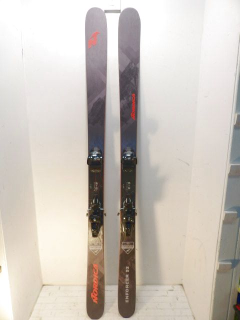 Mens Nordica Enforcer 93 w/ Warden Size 185cm Downhill Skis - Grey / Red
