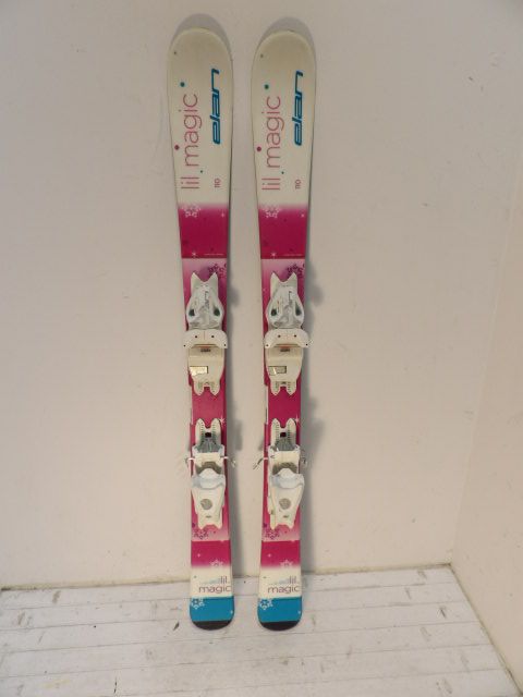 Youth Elan lil magic Size 110cm Kids Skis - Pink / White