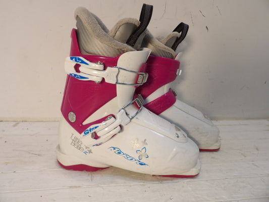 Youth Nordica Little Belles Size 23.5 Downhill Boots - White/Pink