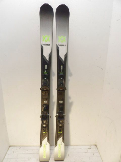 Unisex Volkl Deacon 8.0 w/ M 10 Size 151cm Downhill Skis - Black / White / Green