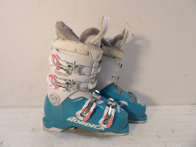 Youth Nordica Speed Machine Size 20.5 Downhill Boots - Blue/White