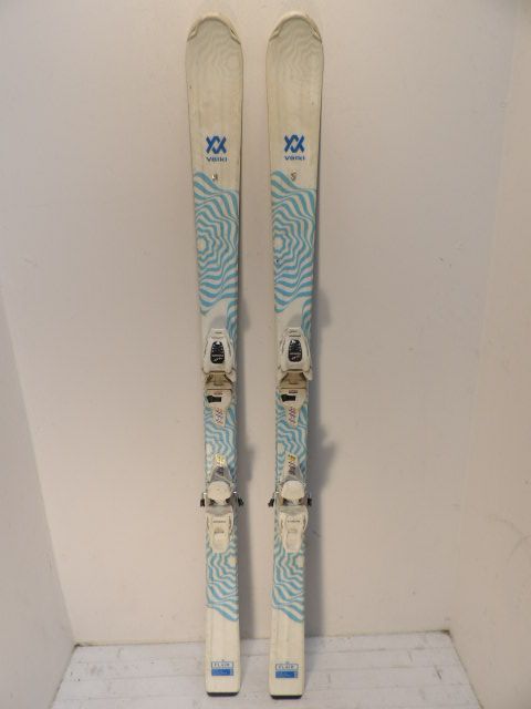 Youth Volkl Flair w/ GW Size 150cm Kids Skis - White / Blue