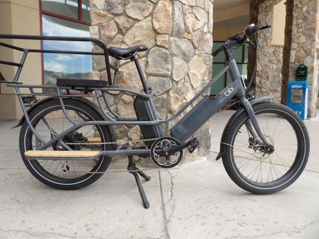 Blix Electric Wagon Bike - Dual Battery - Grey - w/ Child Rack