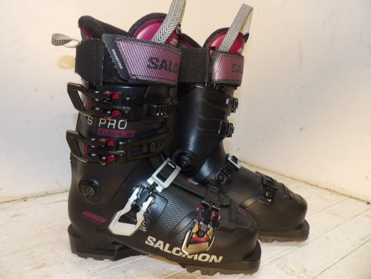 Womens Salomon S Pro Alpha GW Size 23.5 Downhill Boots - Black / Purple