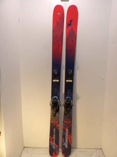Men's Nordica Enforcer 100 w/ Pivot 13 Size 177cm Downhill Skis - Red/Blue