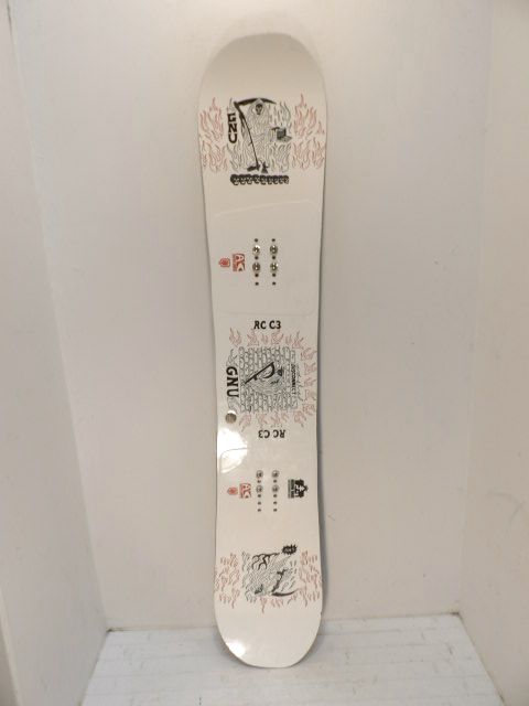 Men's Gnu Rider's Choice Size 154.5cm Snowboard - Camber - White