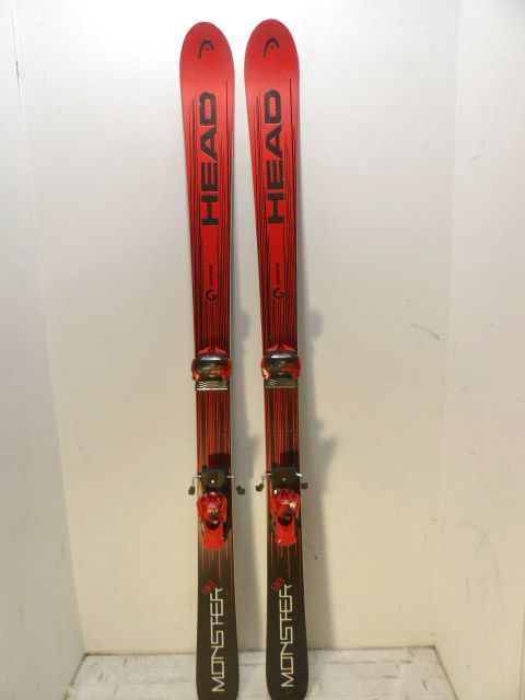 Men's Head Monster 88 w/ Attack  Size 160cm Downhill Skis - Red / Black