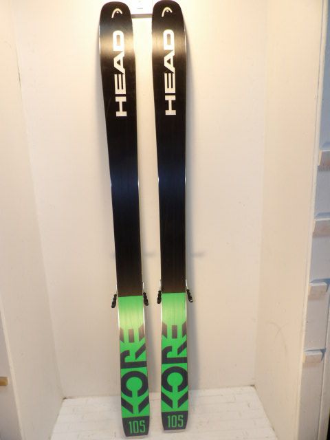 Mens Head Kore 105 w/ Attack Size 189cm Downhill Skis - Black / Green