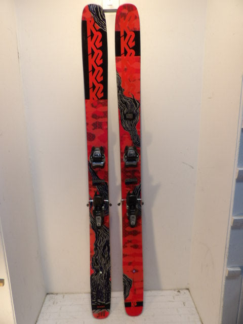 Mens K2 Reconer 122 w/ Jester 16  Size 184cm Downhill Skis - Red / Black / Grey