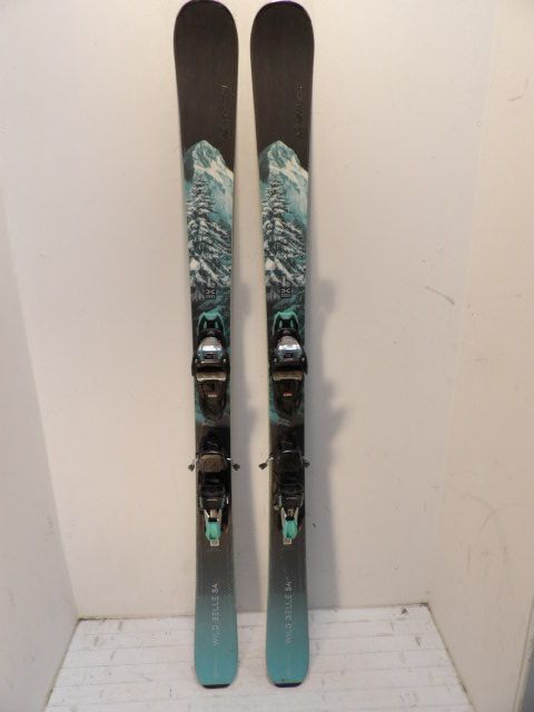 Womens Nordica Wild Belles 84 w/ TP2 11 Size 156cm Downhill Skis - Mint / Black