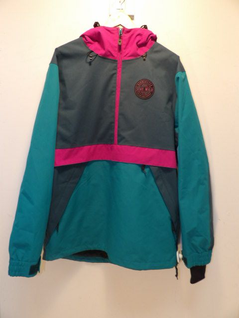 Mens Airblaster Anorak Size Large Teal Jacket - Teal / Pink