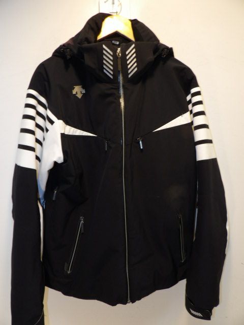 Men's Descente Size Medium Black Jacket - Black / White