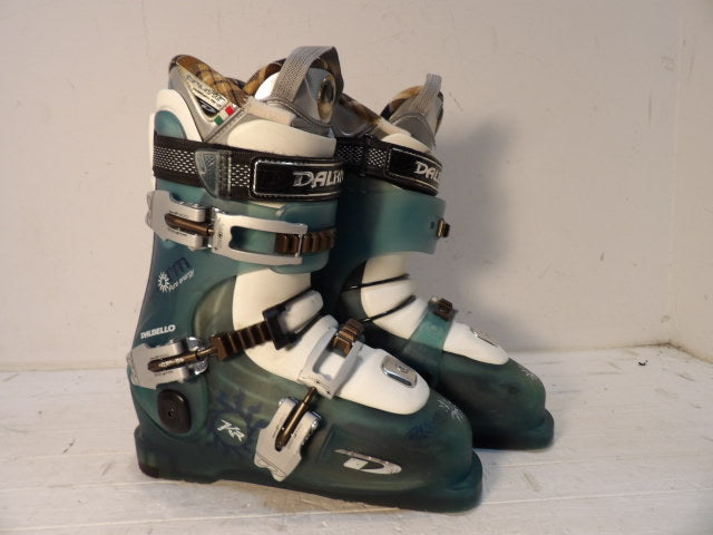 Womens Dalbello Storm Size 24.5 Downhill Boots - Green / White