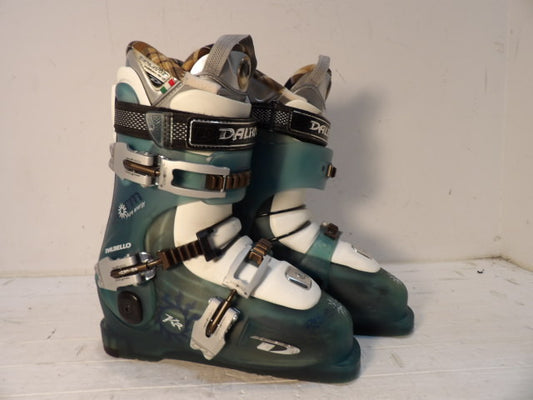 Womens Dalbello Storm Size 24.5 Downhill Boots - Green / White