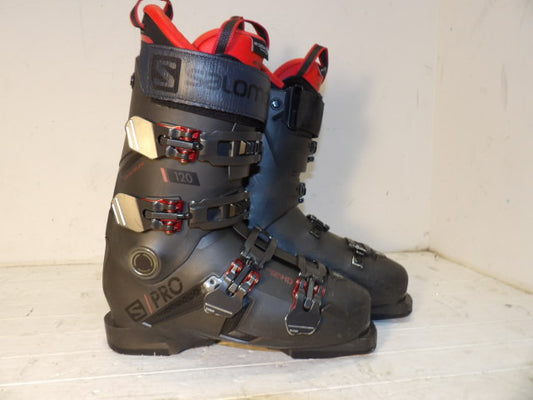 Mens Salomon S Pro 120 Size 26.5 Downhill Boots - Grey / Red