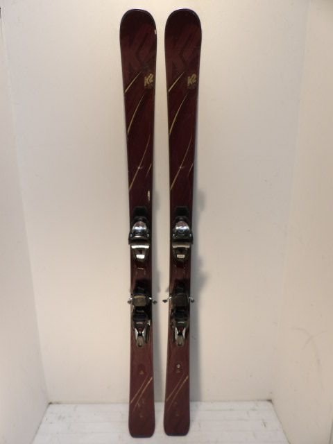 Womens K2 Tough Luv w/ Marker Size 160cm Downhill Skis - Maroon