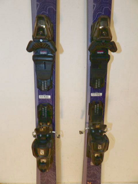 Womens Salomon Distance 76 w/ M10 Size 160cm Downhill Skis - Grey / Purple