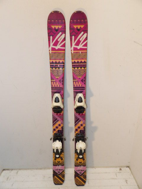 Youth K2 Luv Bug Size 112cm Kids Skis - Pink / Orange