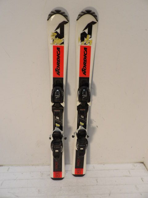 Youth Nordica Team Size 90cm Kids Skis - White / Orange