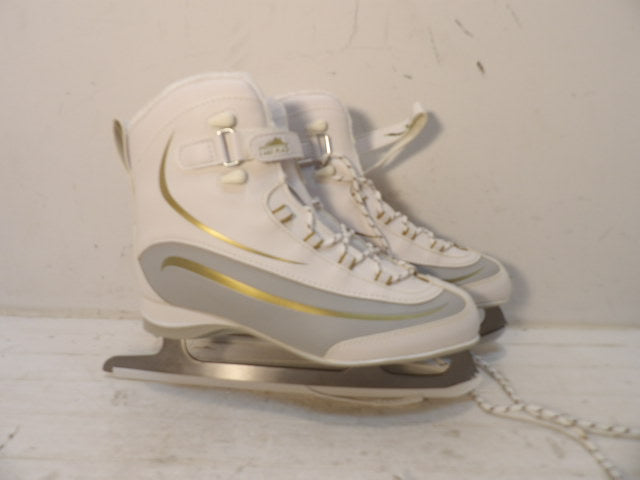 Lake Placid Size 9.0 Ice Skates - White / Gold