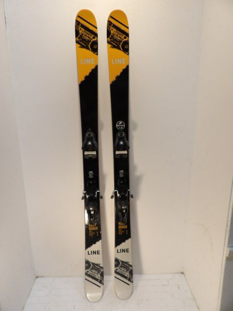 Mens Line Honey Badger w/ Strive Size 166cm Downhill Skis - Black / Grey /Orange